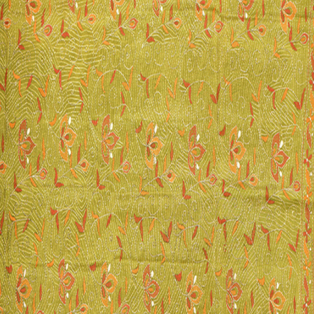 Flowers in Silk Dupatta