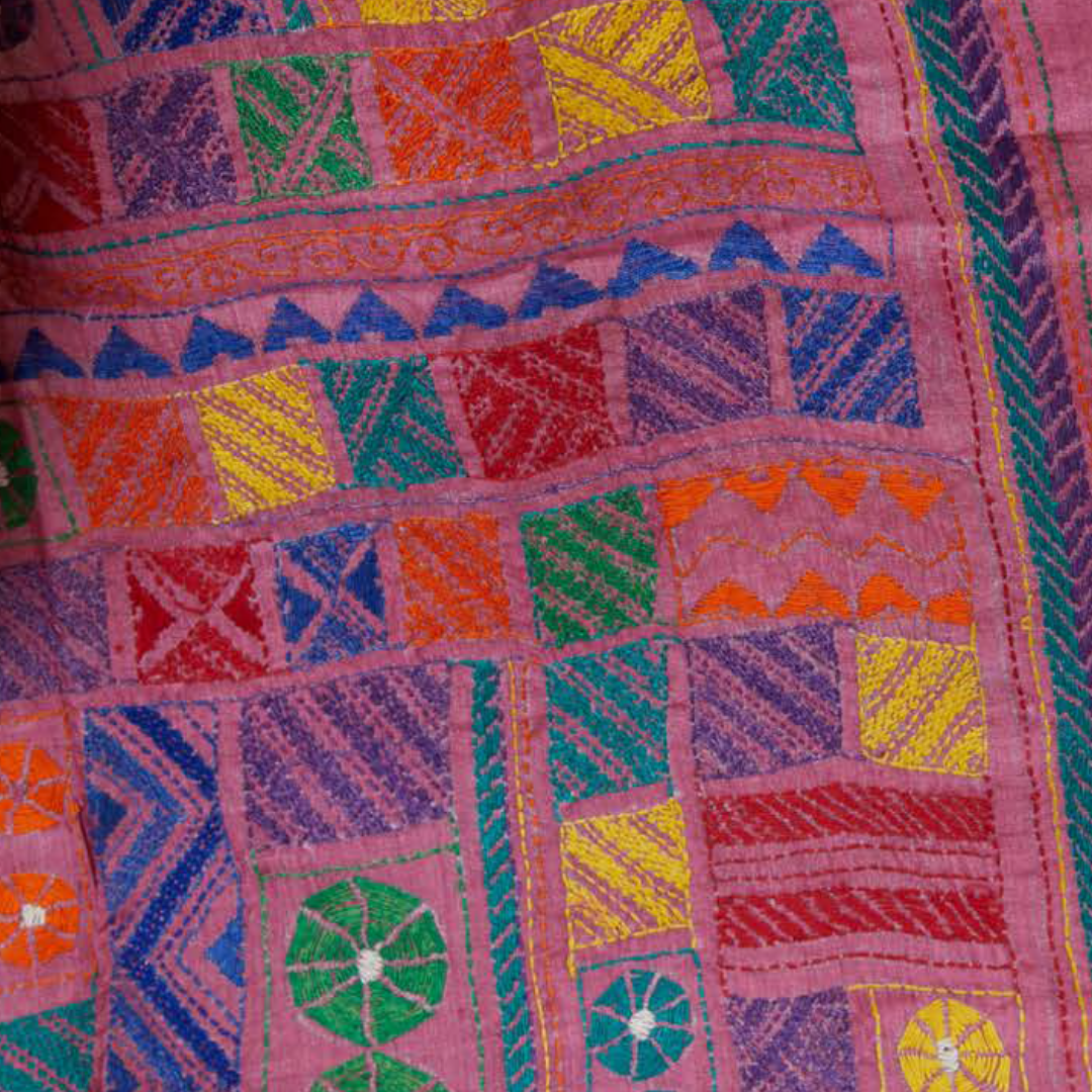 Multicoloured Threads Stole (Big) in dyed Tusser Silk